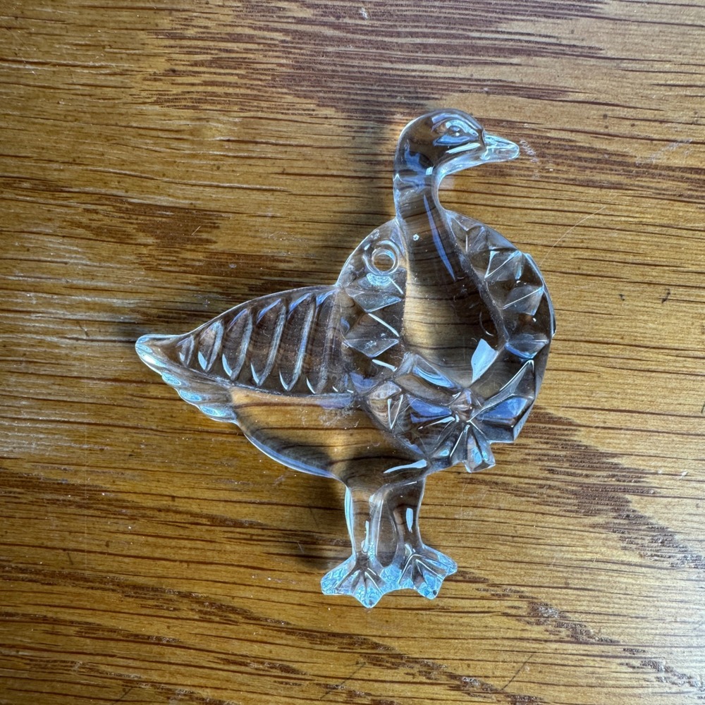 Gorham Crystal Goose Country Porch Goose Ornament Holiday Decor‎